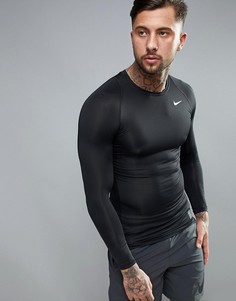 Черный лонгслив с компрессионным эффектом Nike Training 703088-010 - Черный