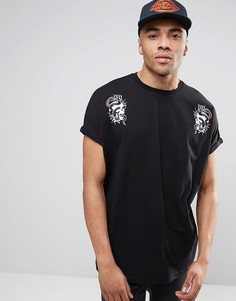 Oversize-футболка с принтом змеи ASOS - Черный