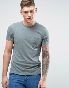 Зеленая обтягивающая футболка с принтом на груди Abercrombie &amp; Fitch - Зеленый