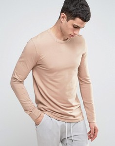 Длинный свитшот с асимметричным краем Selected Homme - Бежевый