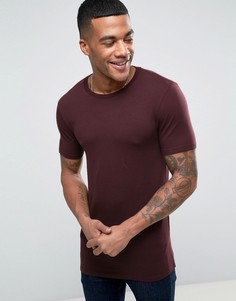 Темно-красная обтягивающая футболка ASOS - Красный