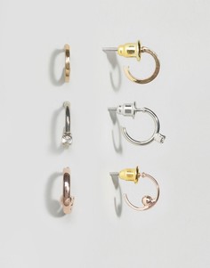 3 пары серег-колец ASOS - Мульти