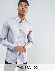 Строгая рубашка из атласной эластичной ткани Ted Baker TALL - Серый