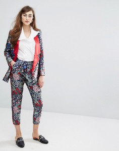 Жаккардовые брюки от костюма Sister Jane - Темно-синий