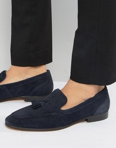 Замшевые лоферы с кисточками KG Kurt Geiger Coleman - Темно-синий