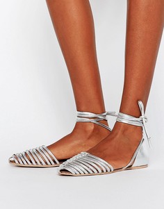 Кожаные туфли с завязками ASOS JOLA - Серебряный