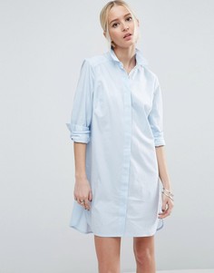 Хлопковое платье-рубашка ASOS - Синий