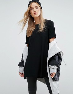 Топ в рубчик с разрезами по бокам New Look - Черный