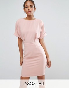 Тканое платье мини с V-образным вырезом сзади ASOS TALL - Розовый