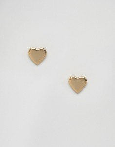 Серьги-гвоздики в форме сердца Orelia - Золотой