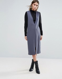 Платье с глубоким V-образным вырезом Selected Femme - Синий