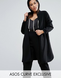 Удлиненный бомбер ASOS CURVE Luxe - Черный