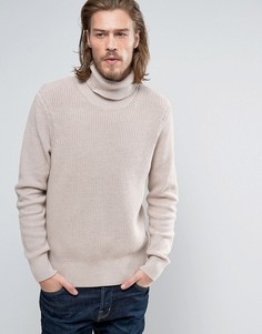 Трикотажный джемпер с отворачивающимся воротом AllSaints - Кремовый