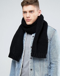 Черный вязаный шарф ASOS - Черный