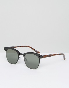Черно-черепаховые солнцезащитные очки в стиле ретро ASOS - Черный