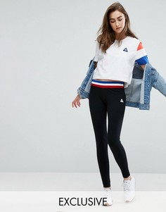 Леггинсы с контрастным трехцветным поясом Le Coq Sportif эксклюзивно для ASOS - Черный