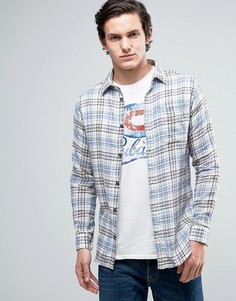 Узкая рубашка в клетку из хлопка Jack &amp; Jones Vintage - Синий