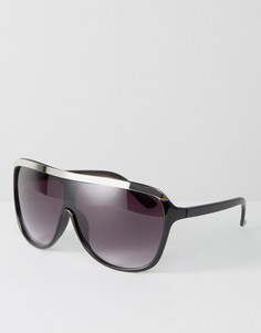 Солнцезащитные очки с плоским верхом Pieces Maggo - Черный
