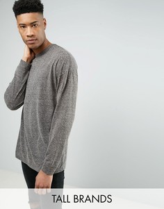 Фактурный oversize-лонгслив ASOS TALL - Серый