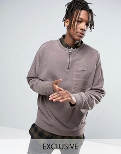 Коричневый свитшот с горловиной на молнии Puma эксклюзивно для ASOS 57531501 - Коричневый