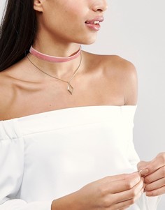 Ярусное ожерелье-чокер Design B - Розовый
