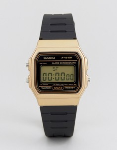 Цифровые часы с силиконовым ремешком Casio F91WM-9A - Черный