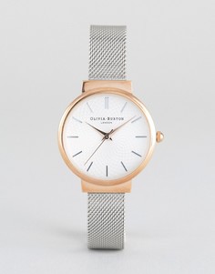 Часы с сетчатым металлическим ремешком Olivia Burton Hackney - Серебряный