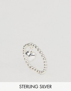 Серебряное кольцо с подвеской-сердцем ASOS - Серебряный