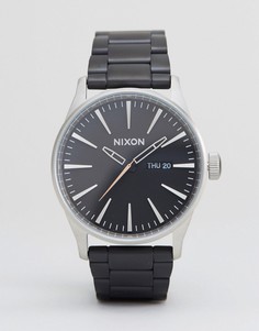 Черные наручные часы из матовой стали Nixon Sentry SS - Черный