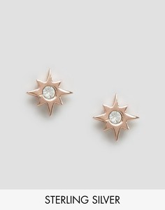 Серьги из позолоченного серебра ASOS Star Burst - Медный