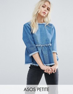 Свободный джинсовый топ ASOS PETITE - Синий