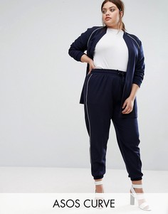Комбинируемые брюки с кантом ASOS CURVE - Темно-синий