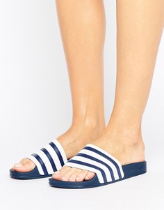 Бело-синие шлепанцы adidas Originals Adilette - Мульти