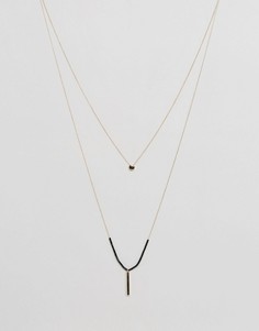 Ожерелье в несколько рядов с подвеской-планкой Nylon - Золотой