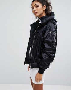 Атласная oversize-куртка adidas Originals EQT - Черный