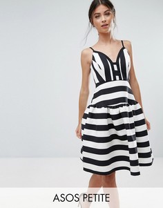 Платье миди в полоску для выпускного ASOS PETITE - Мульти