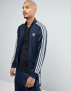 adidas originals superstar track jacket in blue bk5919