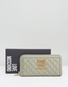 Стеганый кошелек Love Moschino - Серый