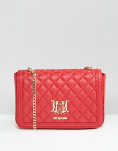 Стеганая сумка на плечо с ремешком‑цепочкой Love Moschino - Красный