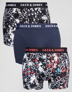 3 боксеров-брифов с принтом в стиле граффити Jack &amp; Jones - Мульти