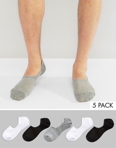 5 пар невидимых носков ASOS - Мульти