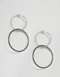 Серьги с соединенными кольцами ASOS - Серебряный