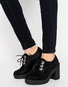 Туфли на массивном каблуке со шнуровкой Blink - Черный