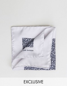 Шелковый платок для нагрудного кармана с цветочным принтом Heart &amp; Dagger - Черный