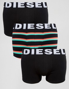 3 боксеров-брифов (черные/в полоску) Diesel - Черный