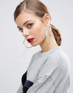 Большие серьги-кольца с имитацией застежки-тогл ASOS - Золотой