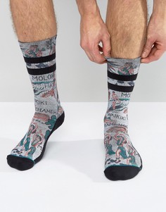 Носки в полоску с рисунком граффити Stance Lei-Lei - Серый
