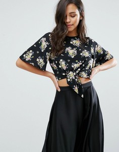 Топ с цветочным принтом и завязкой Miss Selfridge - Мульти