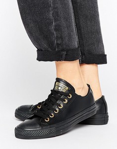 Черные кроссовки с золотистыми люверсами Converse Chuck Taylor Dainty - Мульти