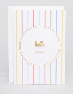 Значок Hello Sunshine с подарочной открыткой Orelia - Золотой